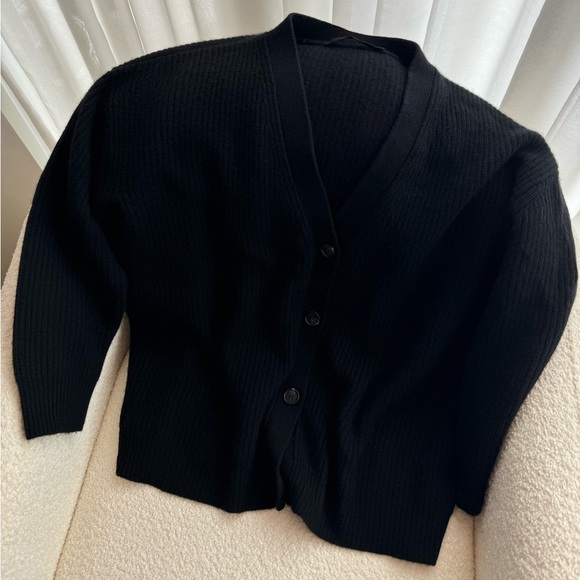 JENNI KAYNE Black Cashmere Cocoon Cardigan Size Extra Small - Picture 5 of 6